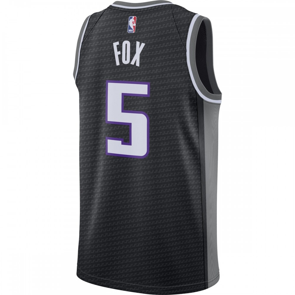 De'Aaron Fox Sacramento Kings Jordan Brand Logo 2020/21 Swingman Jersey - Statement Edition - Black-Pro Kit Vault | Brand New 26/27 Sports Jerseys